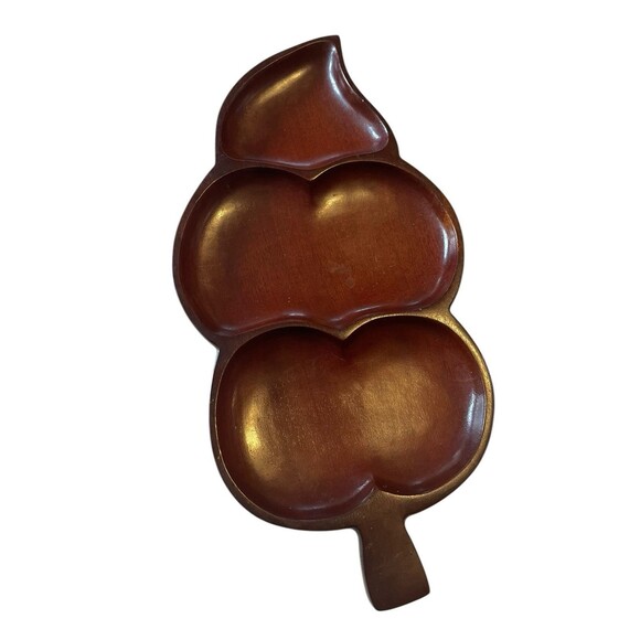 Monkey POD Divided Serving Dish 1960s MCM Rare Design 14x7” - Picture 6 of 6